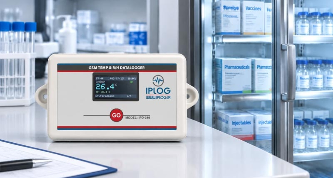 دیتالاگر آنلاین سیم کارتی دما و رطوبت IPD310 با هشدار درب