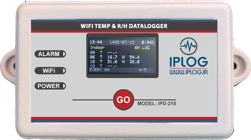 نمایش تاریخچه ثبت دما و رطوبت در دیتالاگر IPD210